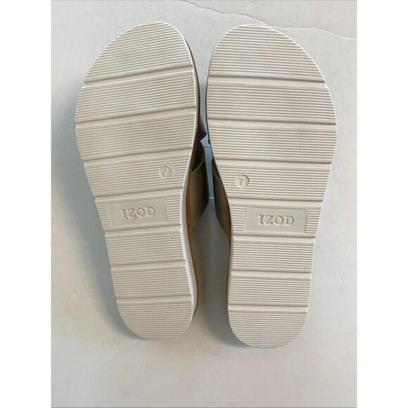 IZOD Women's Alyssa Gold Crisscross Strap Slide Slip On Sandals Shoe Size 7 - Picture 3 of 7